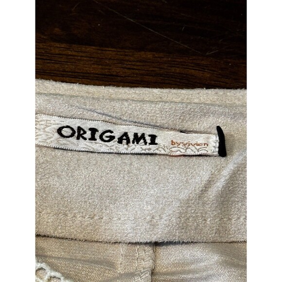 Origami boho lace sleeve pull over dress Nylon/spandex  Xl beige Cotagecore - Picture 9 of 13